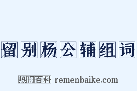 留别杨公辅组词是什么意思的图片